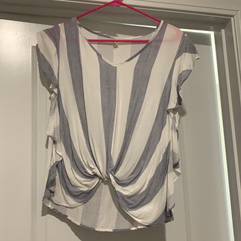White and blue shirt